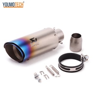 51มม./60Mm สากลรถจักรยานยนต์ท่อไอเสียท่อระบบดัดแปลง Moto หนีท่อไอเสียท่อคาร์บอนไฟเบอร์2นิ้ว/2.35นิ้ว