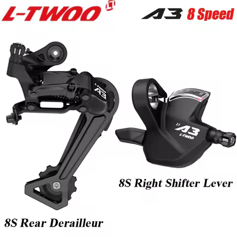 LTWOO A3 8S 1x8 Speed Shifter Lever Mountain Bike A3 Rear Derailleur Max Gear Range 34T 2:1 Compatib