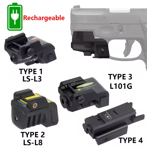 LS-L3 LS-L8 L101G Rechargeable USB Charging Red Green Laser Sight Airsoft Pistol Gun Laser Sight For