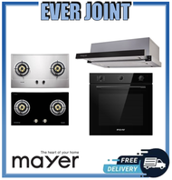 Mayer MMSS882HI / MMGH882HI [86cm] 2 Burner Stainless Steel / Glass Black Gas Hob + Mayer MMTH90 [90cm] Telescopic Hood + Mayer MMDO8R [60cm] Built-in Oven with Smoke Ventilation System Bundle Deal!!