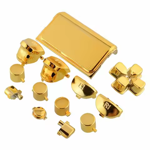 13 Pcs bullet button thumbstick cap plating gold for PS4 Dualshock 4 Pro controller