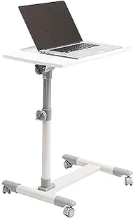 Bedside Desk C-shaped Base Laptop Desk Home Office Adjustable Desks Tilting Portable Mobile Laptop Laptop Desk Cart Bedside Study Table, Adjustable Stand-up Tray Holder (Color : White) Comfortable