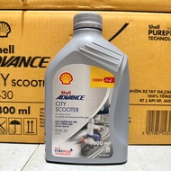 Nhớt Cao Cấp Xe Tay Ga Shell Advance City Scooter 10W-30 - 10W-40 API SP 800ML Made in Thailand