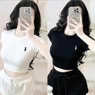 COMBO babytee shirt with round neck and horse embroidery in big size women's elastic 60-90kg - A111