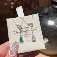 Lin Dasheng Jewelry Pure Silver Necklace New Chinese Style Chrysoprase Gourd Necklace Pure Silver 99