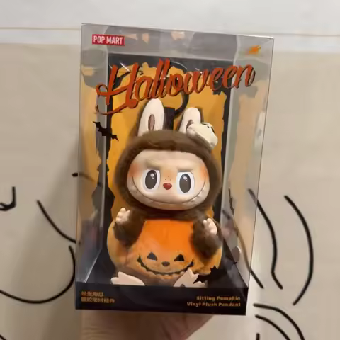 Genuine POPMART Labubu Halloween Pumpkin Monster Carnival Series Pendant Blind Box Desktop Ornament 