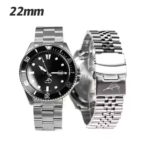 3 Styles 22mm Diving Steel Metal Strap For Duro Mdv107-1A MDV106-1A Watch Wristband Bracelet Watchba