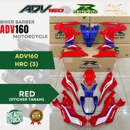 RAPIDO Honda Adv160 Hrc (3) Red Body Coverset (Sticker Tanam) Motorcycle Accessories