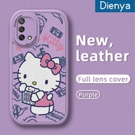 เคส Dienya สำหรับ OPPO A74 4G A95 4G เคส F19s F19 Reno 6 Lite เคสการ์ตูน Hello Kitty น่ารักเคสโทรศัพท์หนังนิ่มดีไซน์ใหม่ลายแมวคลุมทั้งหมดเคสป้องกันกล้องกันกระแทกสีอ่อน