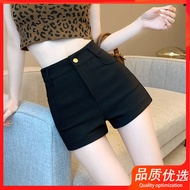 [HMYY] Ready Stock~High Waist Slimmer Look a-Line Black Shorts 35-90kg Large Size Fat MM Shorts Wome