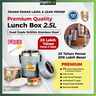 OPTIBEST 304 Stainless Steel Lunch Box Bekal Makanan Tahan Panas Tupperware Lunch Box Food Container Thermos Food Jar