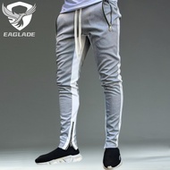 EAGLADE Jogging Sweat Cuffed Jogger Pants for Men Tracksuit Man Trousers Stretchable CK-16 in Grey+W