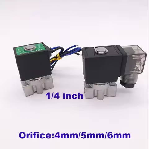 GOGO 2 way SUS304 water valve normally close Port G1/4" 12V 24V DC Orifice 4mm/5mm/6mm SPU-04/05/06 