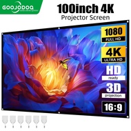 Portable Projector Screen GOOJODOQ Foldable 4K HD 80/100 inch 16:9 Portable Projection Movies Screen