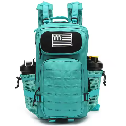 25L/50L Waterproof with 2 Bottle Holders Backpack Gym Outdoor Travel Hiking Fishing Trekking Backpac