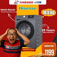 【PROMO MID YEAR】Hisense Mesin basuh 9.5kg 10.5kg 5 Star Inverter Front Load Washer WF105N1 Washing M
