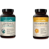 NatureWise High-Potency 1000mg Omega 3 with 600mg EPA, 400mg DHA, & Vitamin E & Vitamin D3 5000iu (1