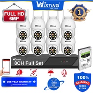 【Selangor stocks】Wistino CCTV Camera Full Set 8CH Audio FHD 3MP 6MP Outdoor Wifi NVR Kits Onvif IP c