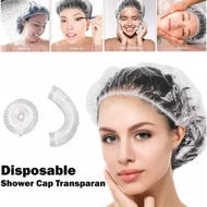 241 plain shower cap travel plastic head cover shower cap shampoo hair protector helmet ojol gojek g