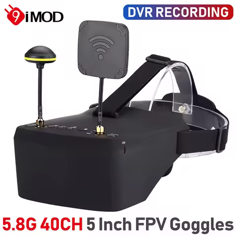 9IMOD LS-800D 5.8G 40CH FPV Goggles 5inch HD LCD 16:9 Display Ratio with DVR Headset Dual Antenna Re