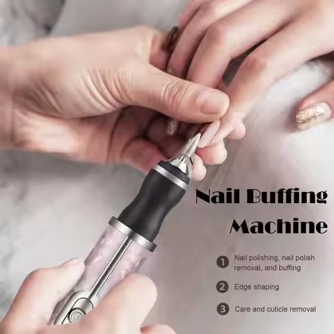 Electric Nail Drill With 5 polishing heads Professional Exfoliation Polishing Nail Grinder for Home 