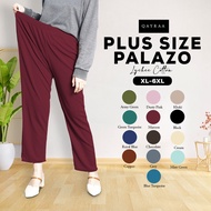 QAYRAA Palazzo Pocket Plus Size Moscrepe Straight Cut Long Pant - Size XL-6XL/Black/Maroon/Chocolate