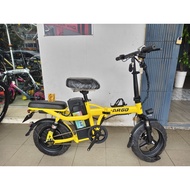 LEM V1 Folding Electric Bike – Compact Mini E-Bike with Removable Battery (Yellow)