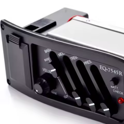 Eq-7545R 4 Band Acoustic Piezo Preamp Amplifier Black Under Saddle Pickup Low Indicator For Folk Gui