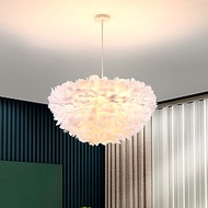 Đèn chùm HERIN lông vũ kiểu dáng độc đáo, hiện đại loại 45cm với 3 chế độ ánh sáng - kèm bóng LED ch