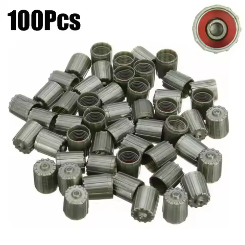 100X TPMS Tire Tyre Valve Stem Cap Cover Plastic Gray Kit Car Truck Motorcycle Sealing Dustproof W/G