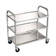 Stainless Steel Dining Cart Thickened Trolley Hotel Restaurant Commercial Wine Truck Dish Collection Truck Kitchen Trolley Stall