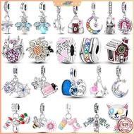 New S925 Silver Plated Cute Pet Moon Luminous Firefly Charms Fit Original  Beads Pendent Dangle Brac