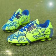 Letter Printed Kids Soccer Shoes Cleats Indoor Turf Futsal Shoes Boys Green Long Spike Football Shoe