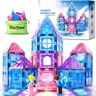 Diamond Magnetic Building Blocks for Kids - Princess Castle Magnetic Tiles Toys for 3-8 Year Old Gir