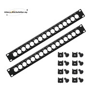 XLR Patch Panel 1U Rack 2 Packs, Punched Metal Rack Mount Audio Rack Mount Panel 1U16