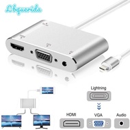 🐱ขายร้อน🐱สำหรับ Apple Interface To HDMI เข้ากันได้ VGA Jack Audio TV Adapter Cable Converter สำหรับ iPhone X iPhone 8 7 7 Plus 6 6S iPad Series【คืนเงินภายใน 15 วัน】