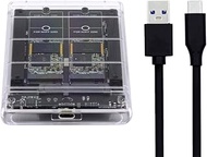 NFHK Dual NGFF B+M-Key M.2 SSD Card JOBD Raid0 Span Bridge to USB3.0 Type-C USB-C 2.5inch SATA Combo