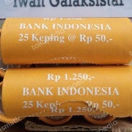 Koleksi Uang Koin Kuno Indonesia 1 ROLL 50 Rupiah Kepodang Tahun 1999