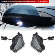 EAZYLIVING 2Pcs LED Car Front Under Side Mirror Light Puddle Lamps For Skoda Octavia 3 2 5E 1Z 2004-