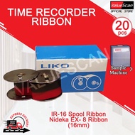 Time Recorder Ribbon- IR-16 Spool Ribbon -Nideka EX- 8  Ribbon (16mm) (10pcs-50pcs)