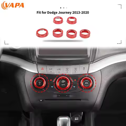 Car Air Conditioning Knob Ring Trim Audio Switch Ring Decoration Interior Accessories Fit for Dodge 