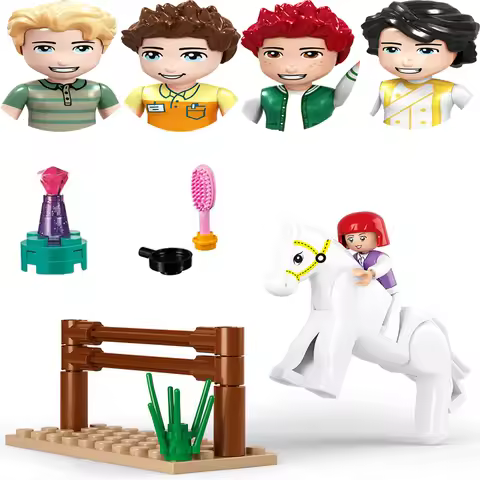 Prince Eric James Tom Dancet Princess Elsa Anna Cinderella Mermaid Girl With Horse Model Building Bl