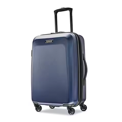 American Tourister Moonlight Hardside Expandable Luggage with Spinner Wheels Navy Carry-On 21-Inch