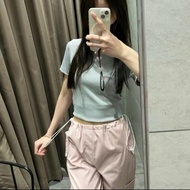 Women's Khaki Slim Waist Cargo Pants Bigsize 85kg