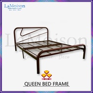 LaMoison 3V Powder Coat Metal Double Bed Frame Katil Queen Besi Queen Bed Frame Queen Size - GT9021