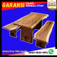 Meja makan kayu jati trembesi meh suar minimalis bulat ukiran asli jepara asli set 4 6 8 kursi 4 6 8