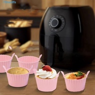 NEDFS Air Fryer Egg Poacher, Silicone Reusable Muffin Cake Mold, Multifunctional Pink/grey Heat-Resistant Cupcake Molds Oven
