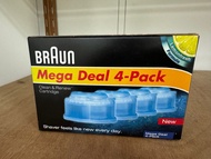 百靈牌清潔鬚刨水 CCR-4 BRAUN Shaver Clean &amp; Renew Cartridge Mega Deal 4 Pack