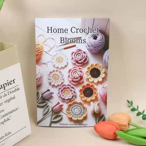 1 Crochet Pattern Notebook | Home Crochet Flower Tutorial Book | Standard 14×21 cm Size | Indoor Flo