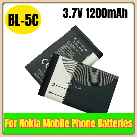 BL-5C 3.7V 1200mAh Mobile Phone Batteries for Nokia 6267 6270 6330 6555 6600 6620 6630 1100 1101 111